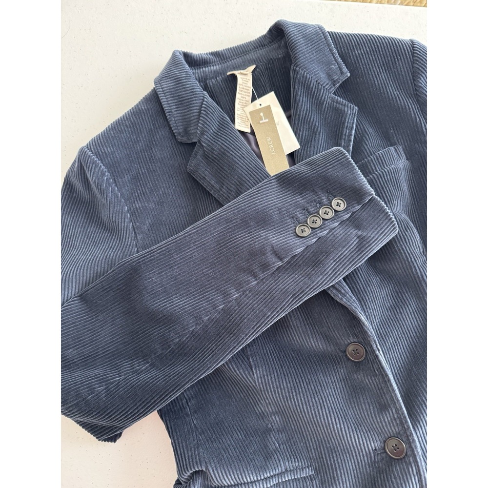 NWT J.Crew Womens Size 6T Navy Corduroy Lined Blazer 2-Button Front Single Vent